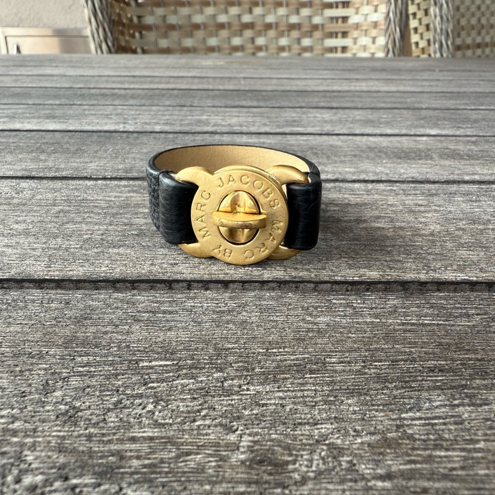 Marc Jacobs Black Leather Bracelet